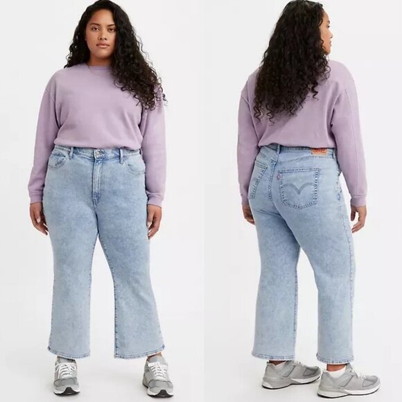 NWT Levis‎ High Rise Cropped Flare Light Wash Jeans Size 20 New With Tags Denim - Picture 1 of 15